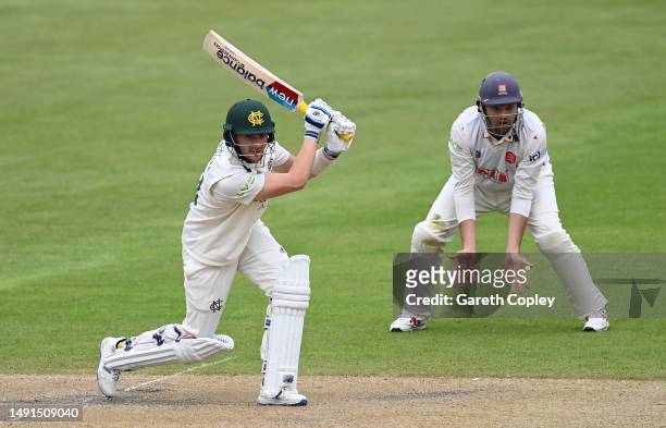Joe Clarke of Nottinghamshire bats during the LV= Insurance County Championship Division 1 match between Nottinghamshire and Essex at Trent Bridge on...