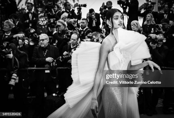 Neelam Gill attends the "Indiana Jones And The Dial Of Destiny" red carpet during the 76th annual Cannes film festival at Palais des Festivals on May...