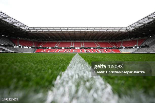 General view inside the stadium prior to the Bundesliga match between Sport-Club Freiburg and VfL Wolfsburg at Europa-Park Stadion on May 19, 2023 in...