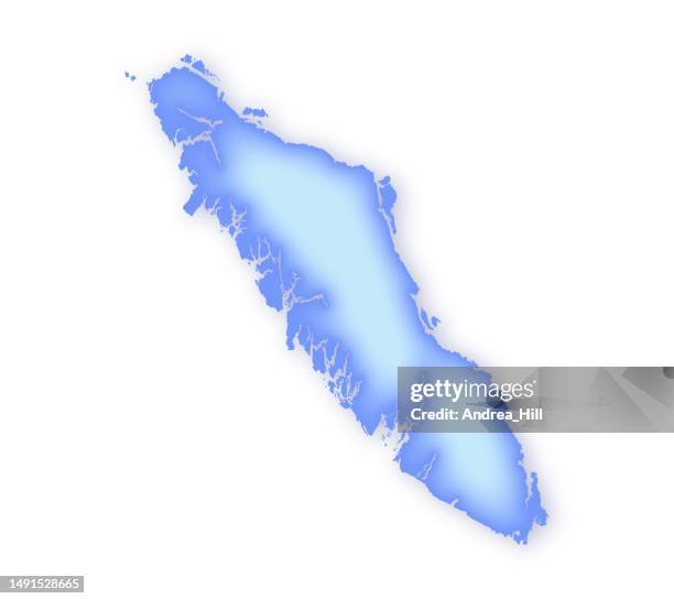 vancouver island, british columbia, canada soft blue vector map illustration - british columbia map stock illustrations