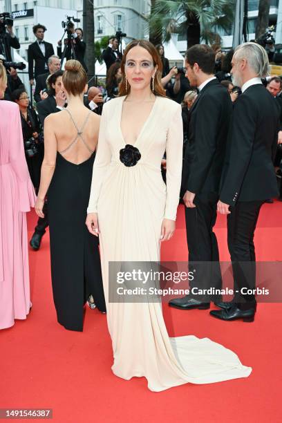 Monia Chokri attends the "The Zone Of Interest" red carpet during the 76th annual Cannes film festival at Palais des Festivals on May 19, 2023 in...