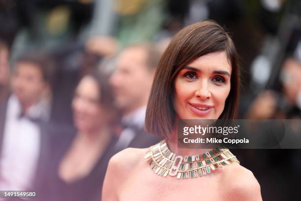 Paz Vega attends the "The Zone Of Interest" red carpet during the 76th annual Cannes film festival at Palais des Festivals on May 19, 2023 in Cannes,...