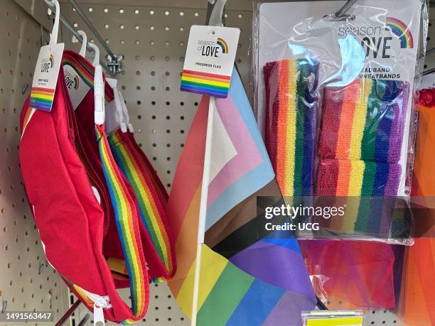 Pride merchandise display, Walgreens Pharmacy, Queens, New York.