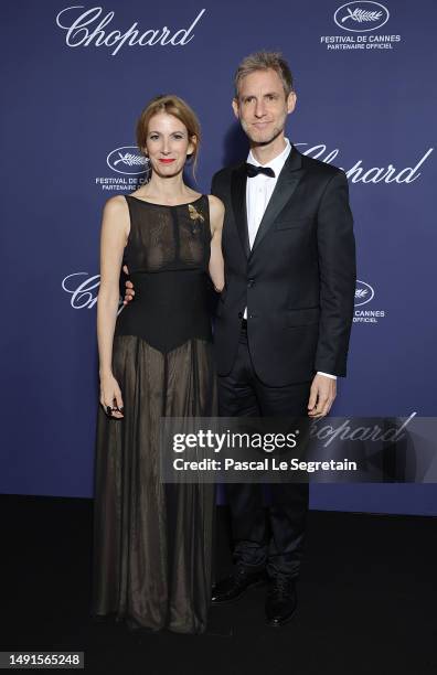 Maria Marull and Jury Member Damián Szifron attend the Chopard Trophy during the 76th annual Cannes film festival at Carlton Beach on May 19, 2023 in...