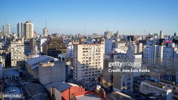 panoramic cityscape and skyline view of buenos aires - buenos aires skyline stock pictures, royalty-free photos & images