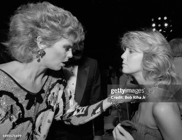 Toni Tenille admires a necklace on Heather Locklear as they attend The Best of Everything show featuring fashion designers and celebrity fashion show...
