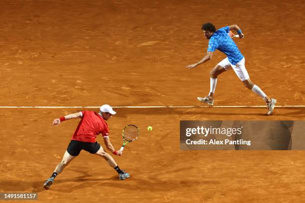 Robin Haase and Botic Van De Zandschulp of The Netherlands in their men's doubles semi-final match against Neil Skupski of Great Britain and Wesley...