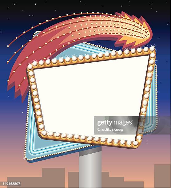 comet marquee - blank billboard night stock illustrations