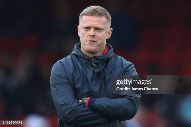 Damien Duff, Head Coach of Shelbourne, looks on prior to the SSE Airtricity Men's Premier Division match between Shelbourne and St Patrick's Athletic...