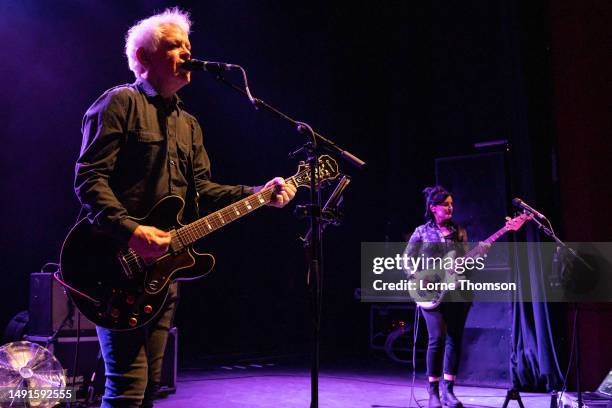 David Gedge and Melanie Howard of The Wedding Present perform at O2 Shepherd's Bush Empire on May 19, 2023 in London, England.