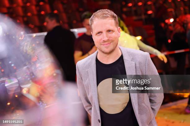Oliver Pocher is seen at the stage after the finals of the 16th season of the television competition show "Let's Dance" at MMC Studios on May 19,...