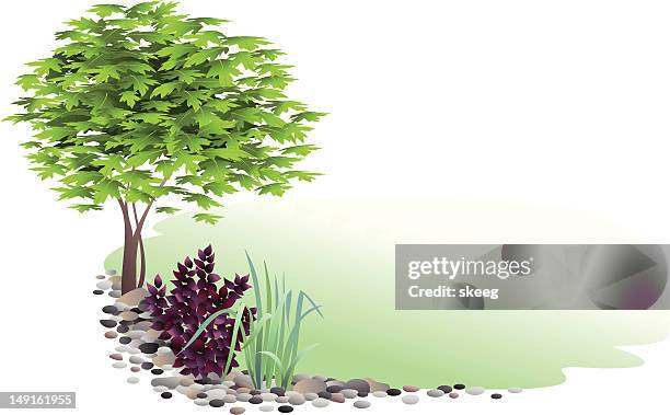 landscape - landscaped yard stock illustrations