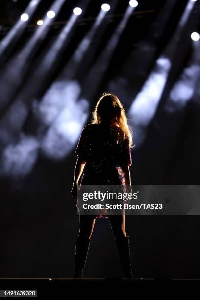 Taylor Swift performs onstage during "Taylor Swift | The Eras Tour" at Gillette Stadium on May 19, 2023 in Foxborough, Massachusetts.