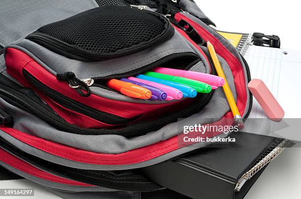 backpack - empty school bag stock pictures, royalty-free photos & images