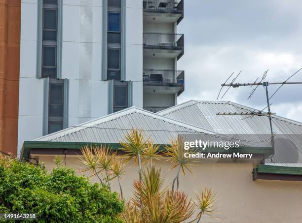 house roof and apartment, housing - television aerial stock pictures, royalty-free photos & images