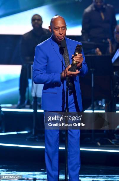 Honoree Jeffrey Osborne speaks onstage during the 8th Annual Black Music Honors at Cobb Energy Performing Arts Centre on May 19, 2023 in Atlanta,...