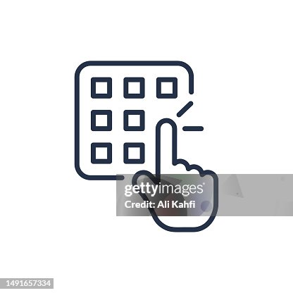 Password code thin lines icon Password code thin lines icon
