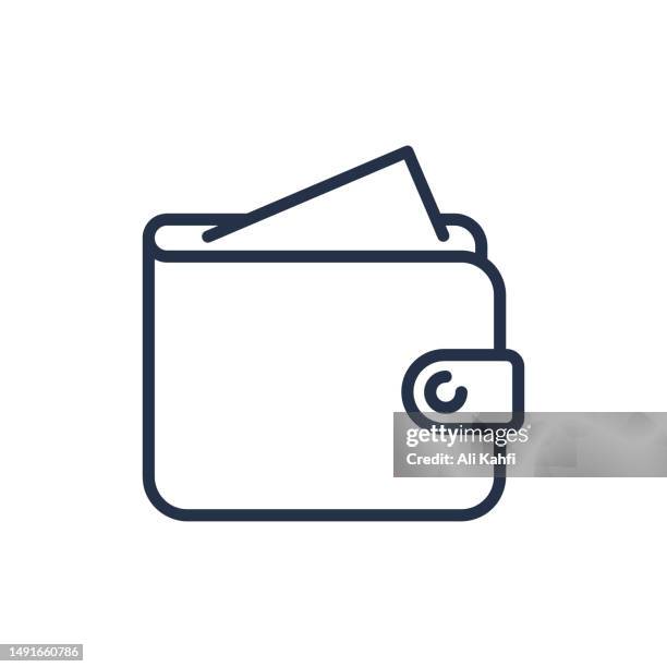 wallet thin lines icon - returning wallet stock illustrations