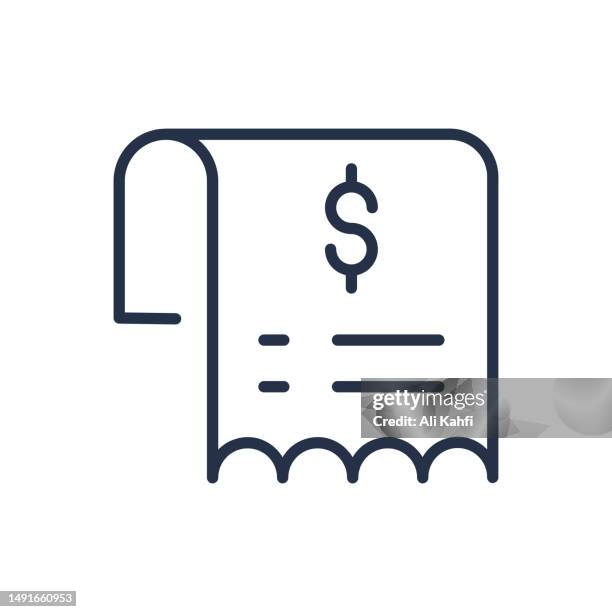 payment bill thin lines icon - paycheck protection stock illustrations