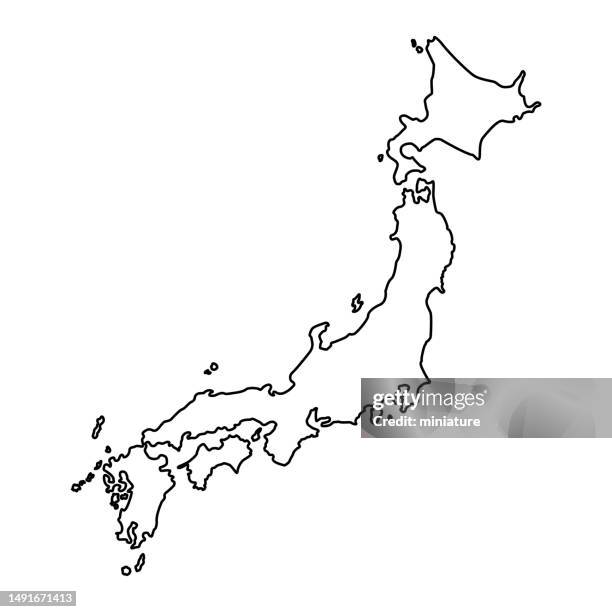 japan karte - japan stock-grafiken, -clipart, -cartoons und -symbole