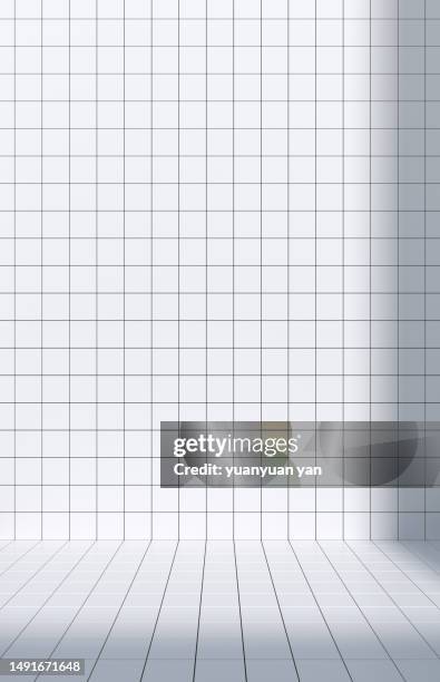 3d rendering illustration background - white tile stock pictures, royalty-free photos & images