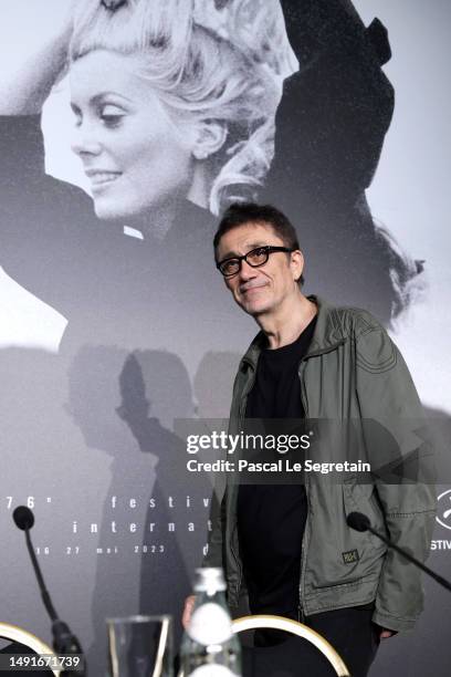 Director Nuri Bilge Ceylan attends "Kuru Otlar Ustune " press conference at the 76th annual Cannes film festival at Palais des Festivals on May 20,...