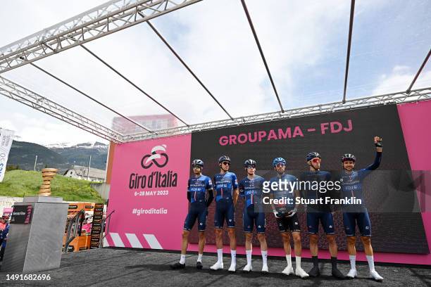 General view of Thibaut Pinot of France - Blue Mountain Jersey, Bruno Armirail of France, Fabian Lienhard of Switzerland, Rudy Molard of France, Jake...