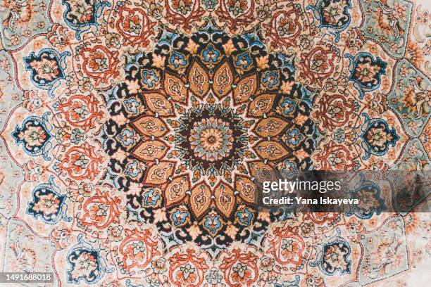 mediterranean rug pattern - mandala stock pictures, royalty-free photos & images