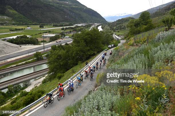 General view of Davide Ballerini of Italy, Pieter Serry of Belgium and Team Soudal - Quick Step, Nicolas Prodhomme of France, Larry Warbasse of The...