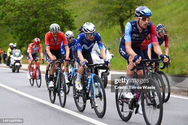 Warren Barguil of France and Team Arkéa Samsic, Will Barta of The United States and Movistar Team, Derek Gee of Canada and Stephen Williams of The...