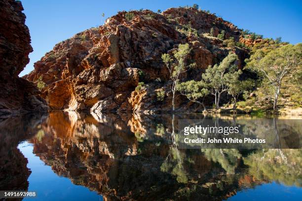 udepata. ellery creek big hole. tjoritja / west macdonnell national park. alice springs. northern territory. australia. - billabong water stock pictures, royalty-free photos & images