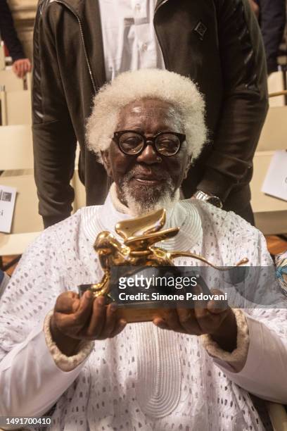Demas Nwoko poses for a portrait after receiving the Golden Lion for Lifetime achievement during the Award Ceremony at 18th International...