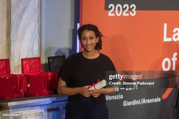 Thandi Loewenson pose for a portrait after receiving the Special Mention during the Award Ceremony at 18th International Architecture Exhibition – La...