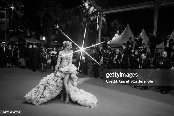 Annika Gassner attends the "Les Filles D'Olfa " red carpet during the 76th annual Cannes film festival at Palais des Festivals on May 19, 2023 in...