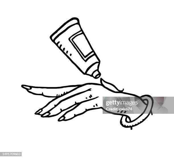 woman hands applying cream - smooth skin stock illustrations
