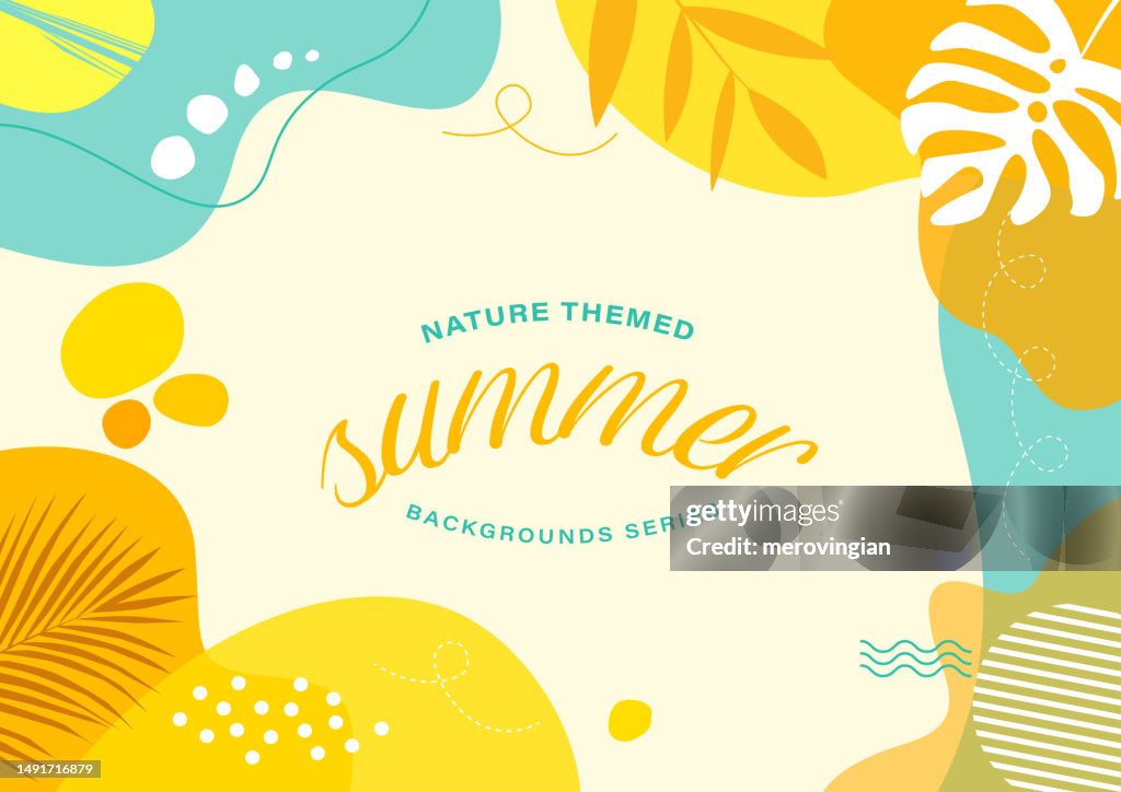 Abstrakter Hintergrund mit natürlichen Linienkünsten - Sommerthema -