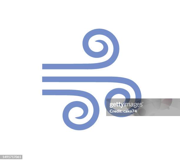 stockillustraties, clipart, cartoons en iconen met wind blow icon vector illustration - breathing exercise