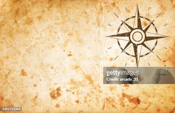 Old map, cartography background with Wind Rose