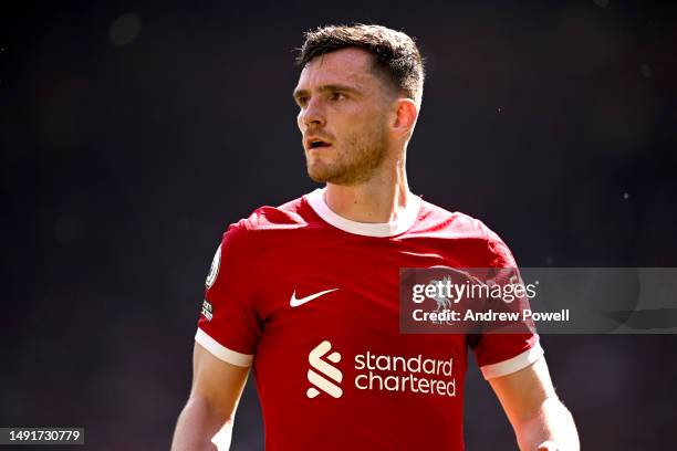 Andy Robertson of Liverpool during the Premier League match between Liverpool FC and Aston Villa at Anfield on May 20, 2023 in Liverpool, England.