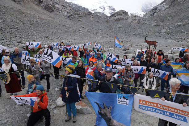 CHE: Scientists And Activists Hold Ceremony At Shrinking Morteratsch Glacier