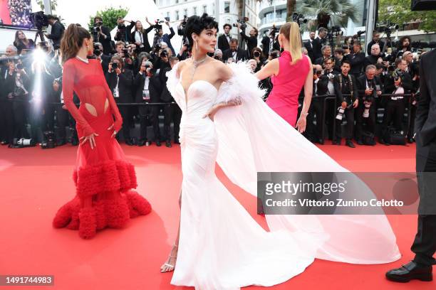Grace Elizabeth attends the "Killers Of The Flower Moon" red carpet during the 76th annual Cannes film festival at Palais des Festivals on May 20,...