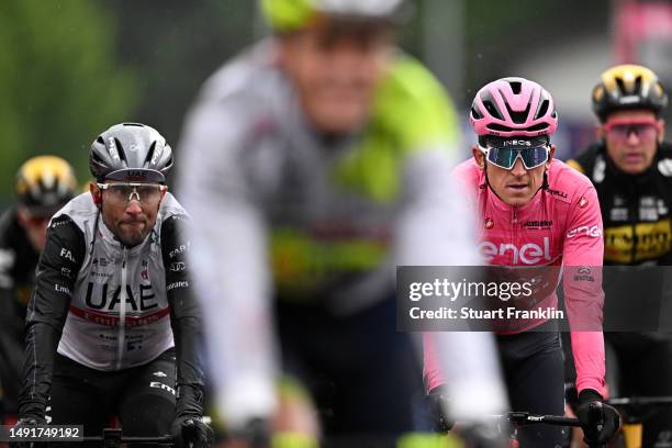 Geraint Thomas of The United Kingdom and Team INEOS Grenadiers disappointed after leaving the leader's pink jersey in the 106th Giro d'Italia 2023,...