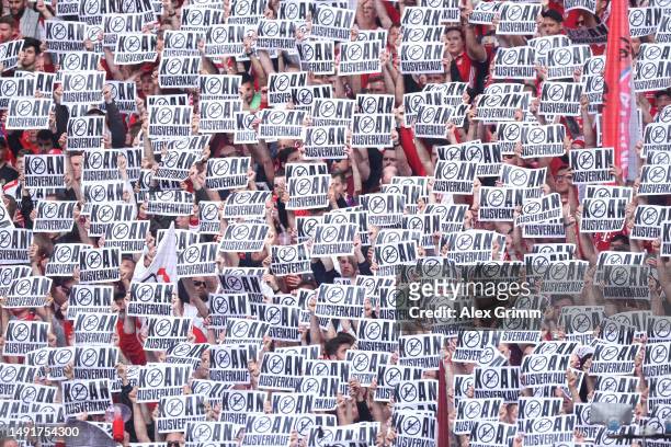 General view of FC Bayern Munich fans protesting against the DFL investor programme prior to the Bundesliga match between FC Bayern München and RB...
