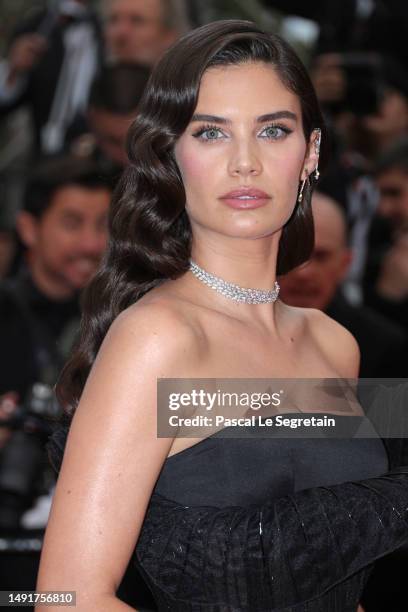 Sara Sampaio attends the "Killers Of The Flower Moon" red carpet during the 76th annual Cannes film festival at Palais des Festivals on May 20, 2023...