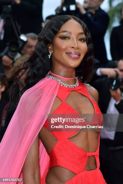 Naomie Campbell attends the "Killers Of The Flower Moon" red carpet at the 76th annual Cannes film festival at Palais des Festivals on May 20, 2023...