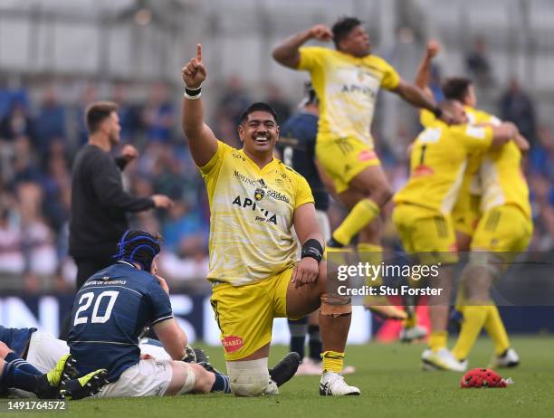 Will Skelton of La Rochelle celebrates after the team's victory during the Heineken Champions Cup Final match between Leinster Rugby and Stade...