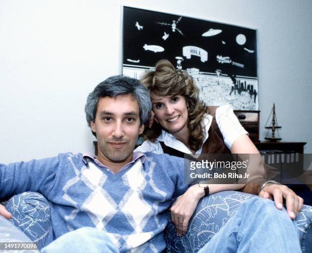 Producer and Writer Stephen Bochco, creator of television show 'Hill Street Blues' with wife Actress Barbara Bosson inside his studio office, June 9,...
