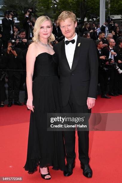 Kirsten Dunst, Jesse Plemons attend the "Killers Of The Flower Moon" red carpet during the 76th annual Cannes film festival at Palais des Festivals...