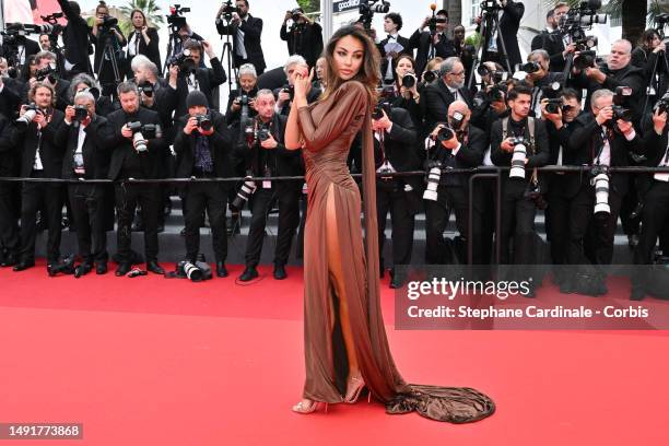 Madalina Diana Ghenea attends the "Killers Of The Flower Moon" red carpet during the 76th annual Cannes film festival at Palais des Festivals on May...