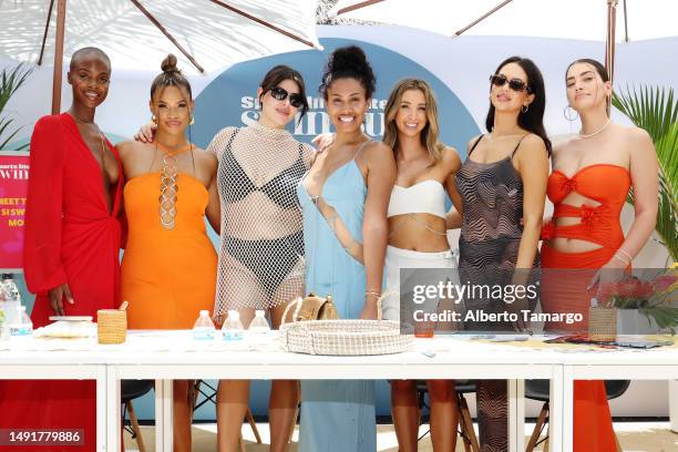 Madisin Rian, Kamie Crawford, Lauren Chan, Leyna Bloom, Katie Austin, Christen Harper and Lorena Durán attend as Sports Illustrated Swimsuit...
